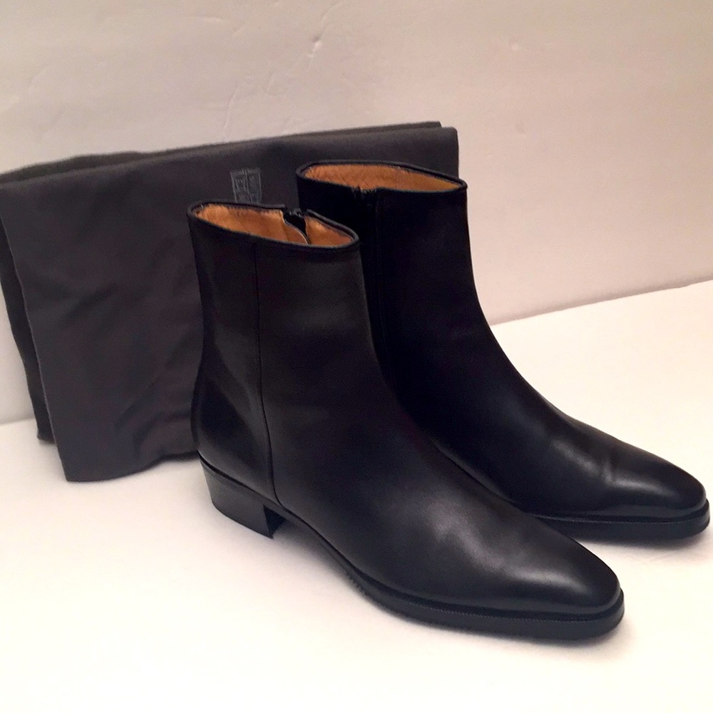 Gravati Cortona Black Leather Ankle Boots Booties